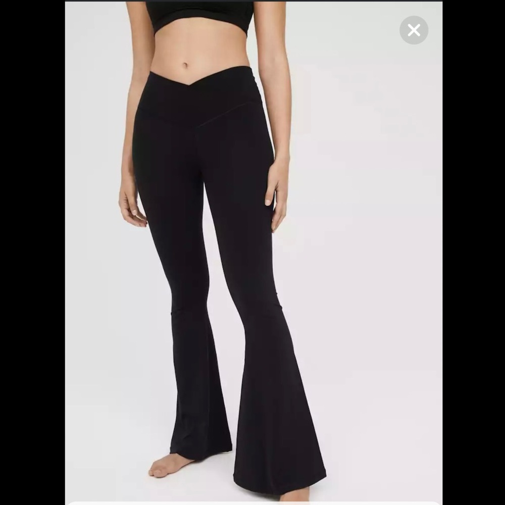 Aerie Real Me High Waisted Crossover Super Flare Legging